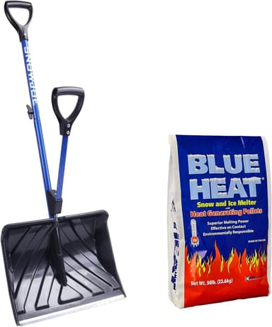 Snow Joe Shovelution Snow Shovel + Blue Heat Ice Melt (20 lb)