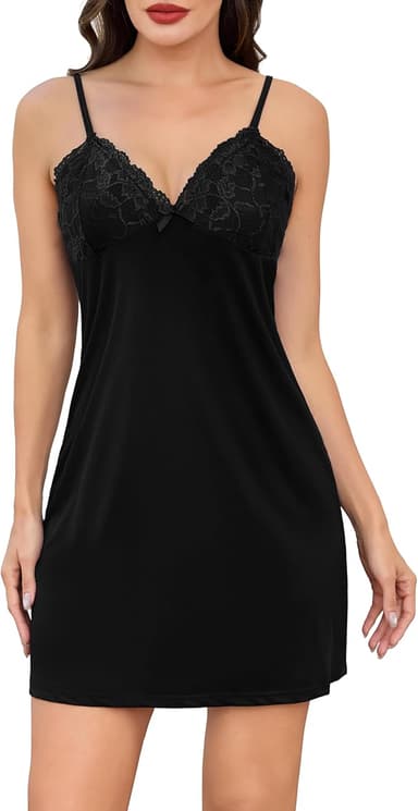 Fapizi Lace Full Slip – Adjustable V Neck Dress