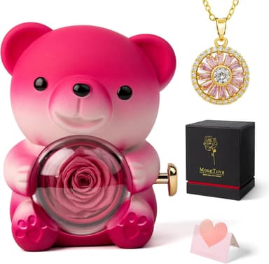 Cute teddy bear gift with a forever rose 🧸🌹