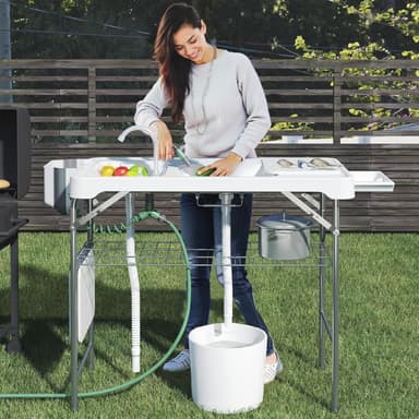 Fishing Table – 42.5" Dual Sink Portable Station