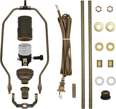 DIY Lamp Kit Antique Brass Complete Set