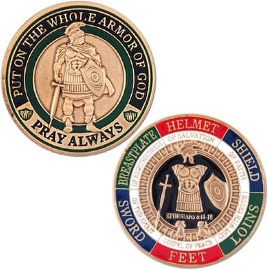 Armor of God Coin Antique Gold Collector Medallion