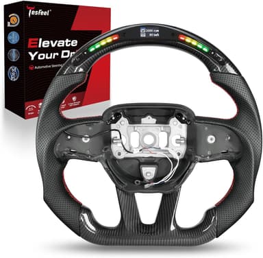 SRT Steering Wheel – Carbon Fiber LED D-Shape