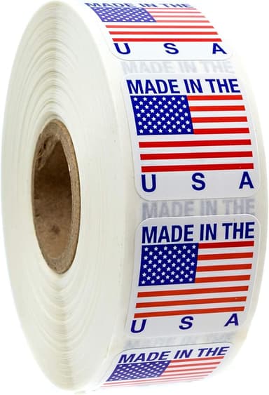 Made in USA Stickers Roll 1000 Labels