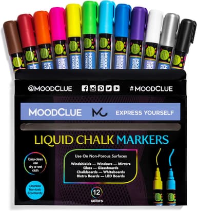 Whiteboard Marker Glass – Neon Chalk Set
