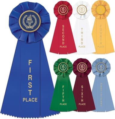 Rosette Ribbon Award Set 1st–6th Place