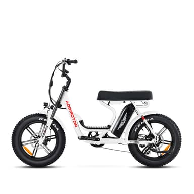 Addmotor M-66 Electric Bike with Long Range Banana Seat, Moped-Style Step-thru Electric Fat Bike Moped