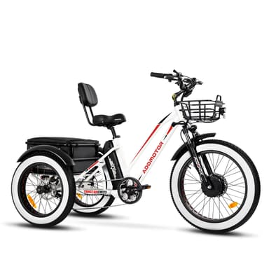 Addmotor Triketan M-350 Electric Tricycle for Adults, 48V*20AH Battery for up to 85+ Miles, Pearl White 2023 New Version