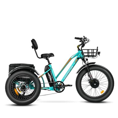 Addmotor Triketan Electric Trike, 85MI, 3 Wheel Electric Bicycle with 750W Motor 48V 20Ah UL Certified, Sky Blue