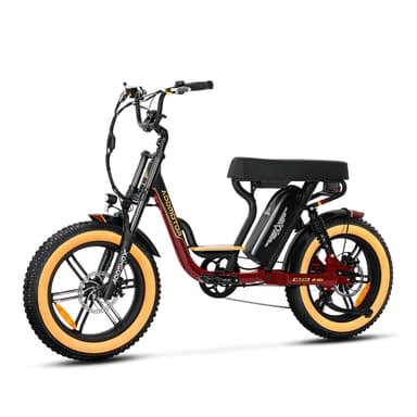 Addmotor SOLETAN M-66X Moped-Style Electric Bike, 48V20Ah Long Range Battery up to 105+ Miles per Charge, Red