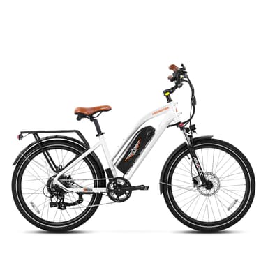 Addmotor E53 Electric Bike, 8 Colors 125 Miles Step Thru City Electric Bike With Longest Battery Life, White