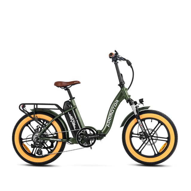 Addmotor Foldtan M-140 Ebike fat tire Comfortable Folding E-Bike, Army Green