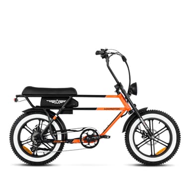 Addmotor Retro moped Cruiser Electric Bike 2023, Ebike FatTire Designed for City, 750W Motor, 48V*20AH Battery, Orange