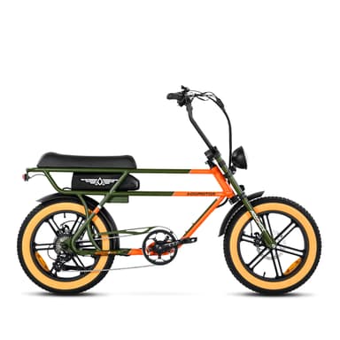 Addmotor Retro moped Cruiser Electric Bike 2023, Ebike FatTire Designed for City, 750W Motor, 48V*20AH Battery, Vintage Green