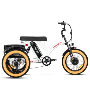Addmotor Herotri M-365X Electric Trike for Adult - Fat Tire 3 Wheel Electric Ebike - White