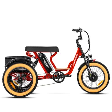 Addmotor Soletri M-366X Etrike for Adult - Fat Tire 3 Wheel Electric Tricycle for Two Person - Red