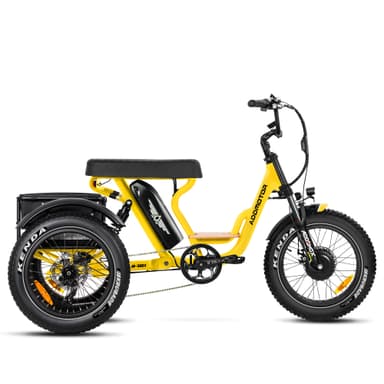 Addmotor Soletri M-366X Etrike for Two Person - Fat Tire 3 Wheel Electric Tricycle for Adult - Yellow