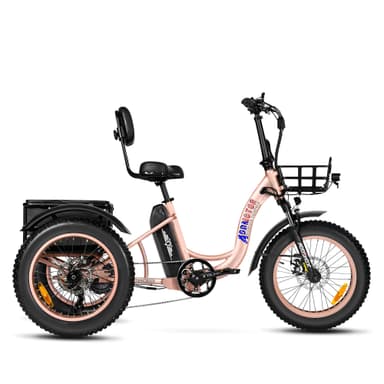 Addmotor Triketan M-330 II Electric Tricycle for Adults 2024 20" Step-Thru Electric Trike for Adults with 750W Rear Motor, Rose Gold