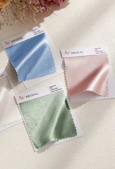 AW Crystal Satin Swatches for Bridal Dresses