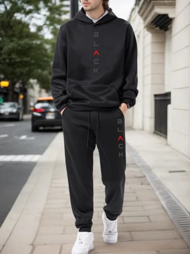 Fashion Mens Tracksuit Casual Hooded Sweatshirt Outfits Outdoors Gym Jogging Man Clothing 2026 Spring Autumn Sports 2 Pcs Sets