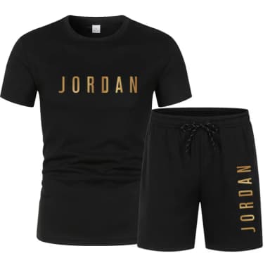 Summer Fashion Trendy Casual Sports Two Piece Set Youth Men's Short sleeved T-shirt+Shorts Set