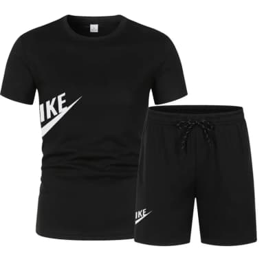 Men's Summer T-shirt and Shorts Set Men's Breathable sportswear Set Casual and Fashionable short-sleeved T-shirt Set