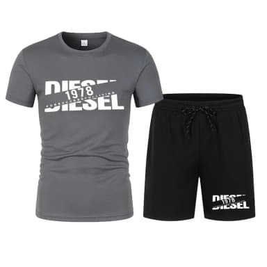 New Trend Summer Men's Casual Printed T-shirt Shorts Set, Fashion Sportswear Beach Jogging Two Piece Outfits