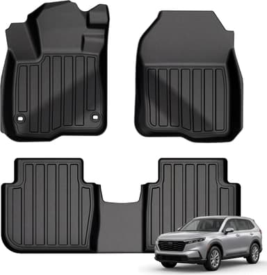 YITAMOTOR Floor Mats for Honda CR-V 2023-2026 | All Weather TPE Custom Fit - 1st & 2nd Row