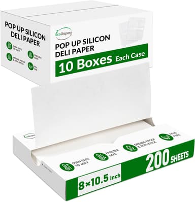EcoDispose Deli Paper 2000 Precut Greaseproof Sheets 8x10.5