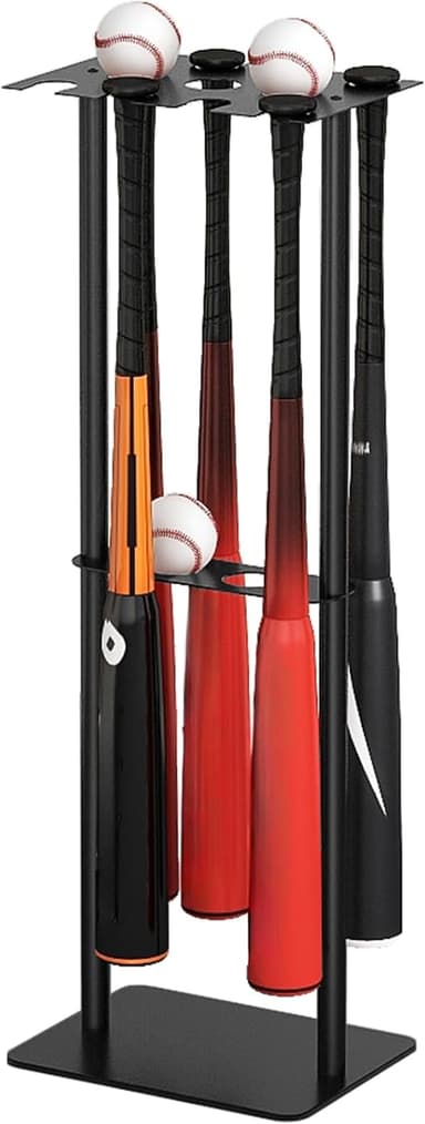 Baseball Bat Holder Stand Rack for 8 Bats 5 Balls Display