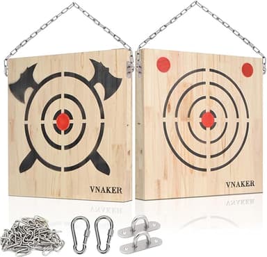 Throwing Knives With Target Wooden Axe Board Set Heavy Duty