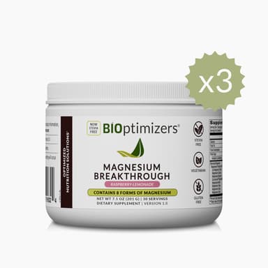 MAGNESIUM BREAKTHROUGH DRINK - Raspberry Lemonade (30 Servings) - 3 Jars - Subscription
